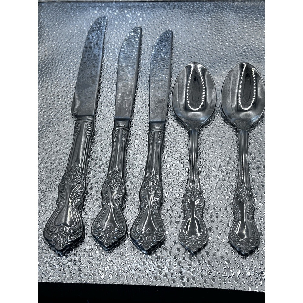 5 Pieces Reed & Barton Marlborough Heritage Mint 18/10 Stainless Steel Teaspoons